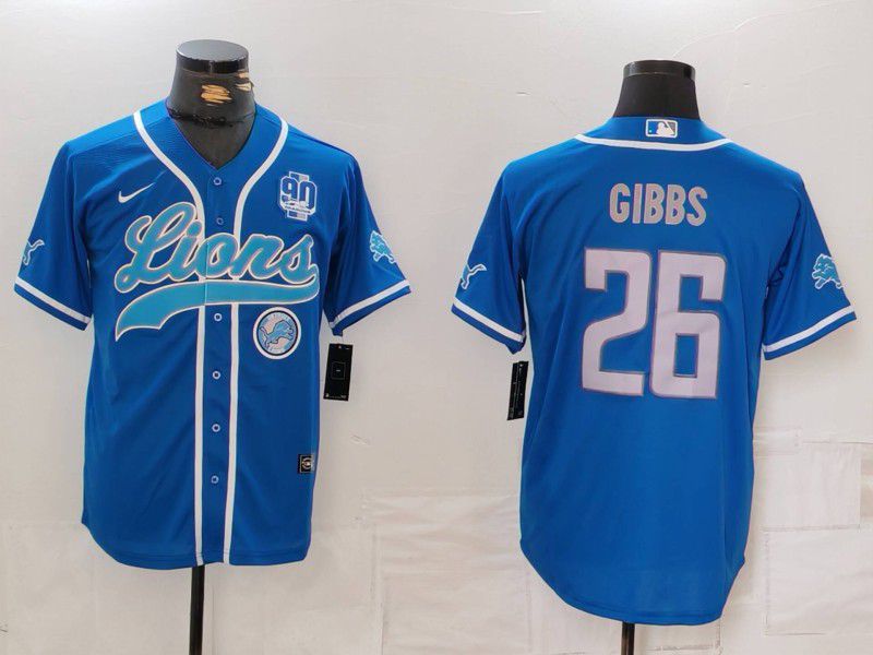 Men Detroit Lions #26 Gibbs Blue Second generation joint name 2024 Nike Limited NFL Jersey style 6->detroit lions->NFL Jersey